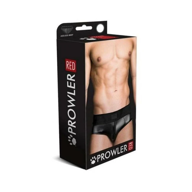 Prowler Red Wetlook Assless Brief Blk - Overview
