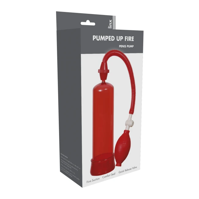Pumped Up Fire Penis Pump Linx Red - Internal Texture