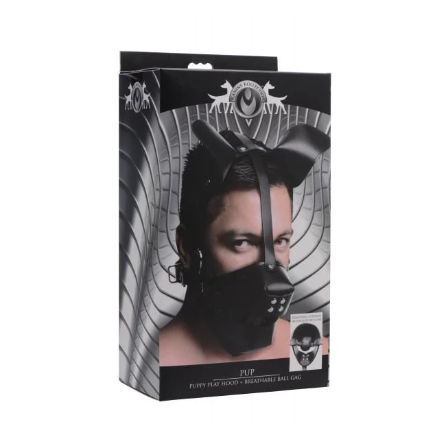 Pup Puppy Play Hood and Breathable Ball Gag - Hardware & Fasteners