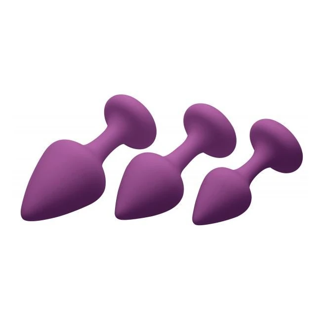 Purple Pleasures 3 Piece Silicone Anal Plugs - Shape & Comfort