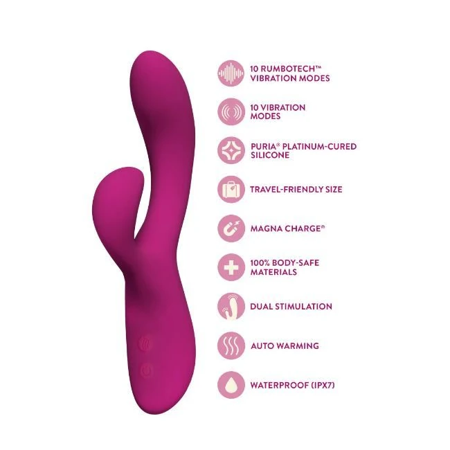Quinn Rabbit Vibrator Burgundy - A Burgundy Rabbit Vibrator for Blended Play