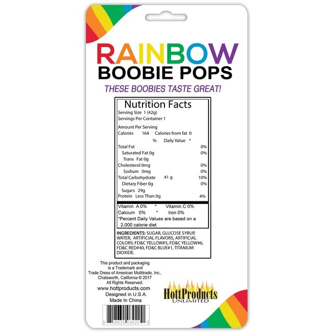Rainbow Boobie Candy Pop - Key Details