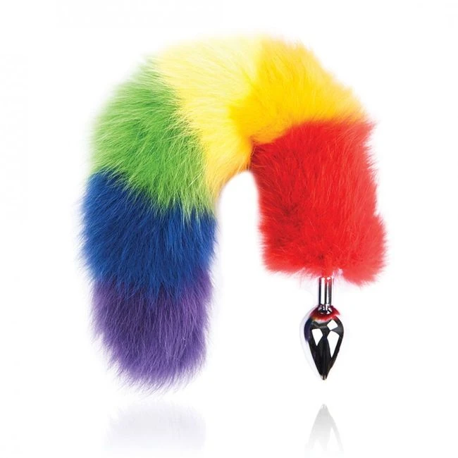 Rainbow Foxy Tail w/ Stainless Steel Butt Plug - Build and Features