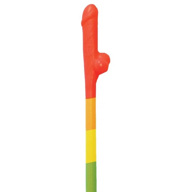 Rainbow Pecker Straws 10pk - Overview