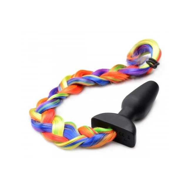 Rainbow Vibrating Pony Tail Anal Plug - Material & Safety