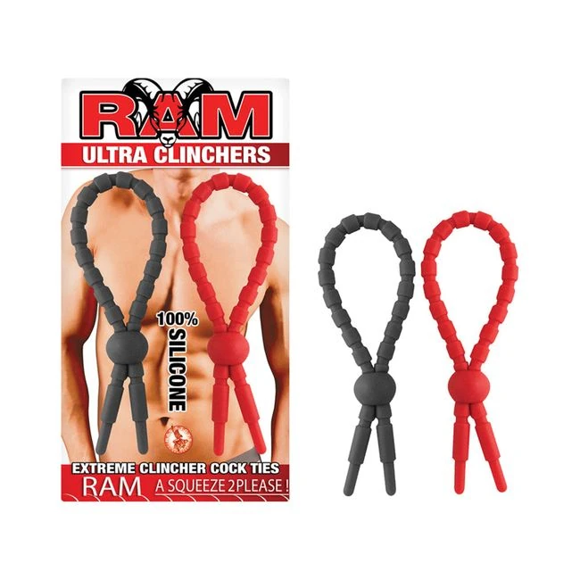 Ram Ultra Clinchers Cock Ties 2 Pack Red, Black - Overview