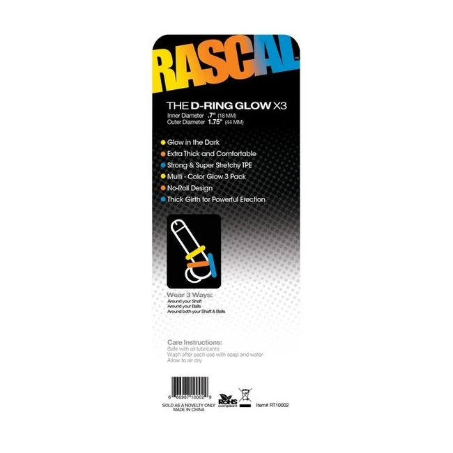 Rascal D Ring Glow X3 Cock Rings - Overview