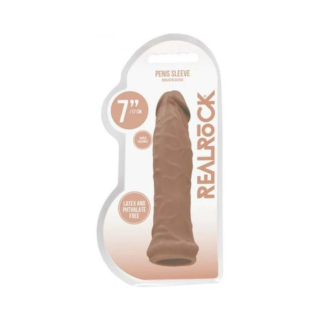 Real Rock Penis Extender - 7" - - Mocha - Overview