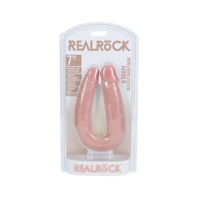 Realrock 7 In. U-shaped Double Dildo - Shape & Texture