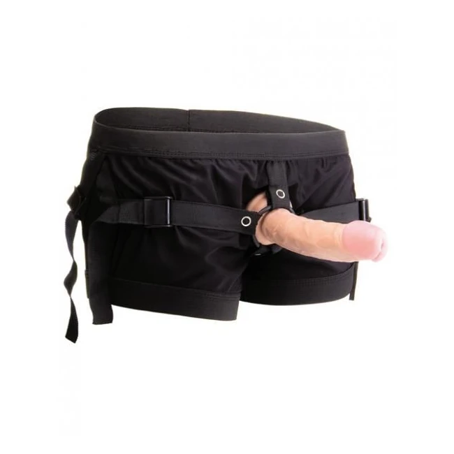 Realrock Boxer with Harness Black O/s - Shape & Texture