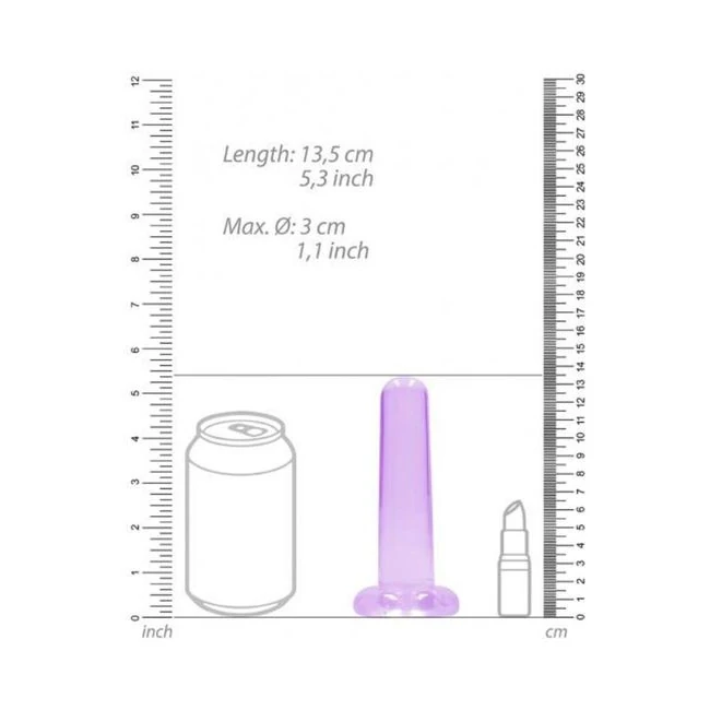 Realrock Crystal Clear Non-realistic Dildo With Suction Cup - Shape & Texture