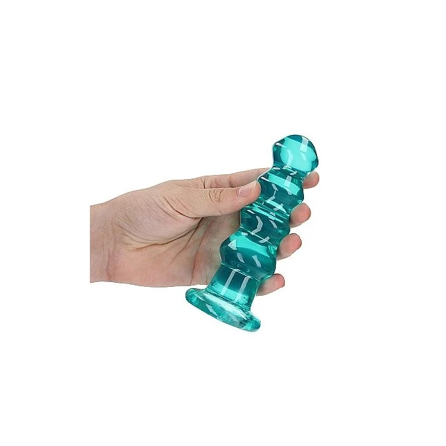 Realrock Curvy Dildo or Butt Plug Turquoise - Design and Material