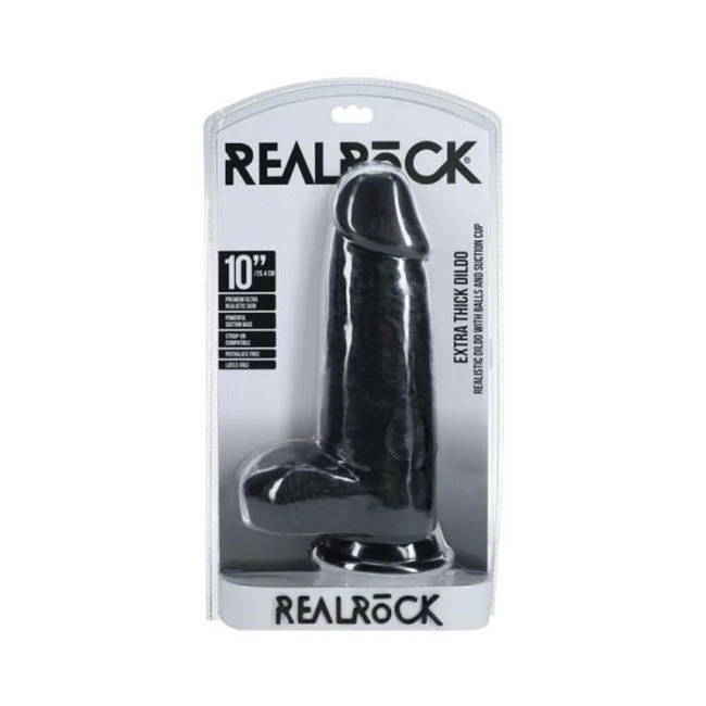 Realrock Extra Thick 10 In. Dildo With Balls - Shape & Texture