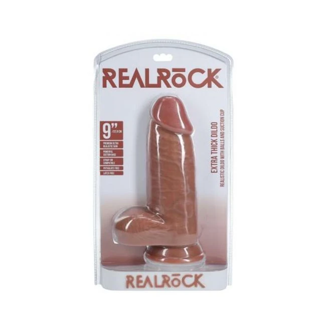 Realrock Extra Thick 9 In. Dildo With Balls - Size & Compatibility