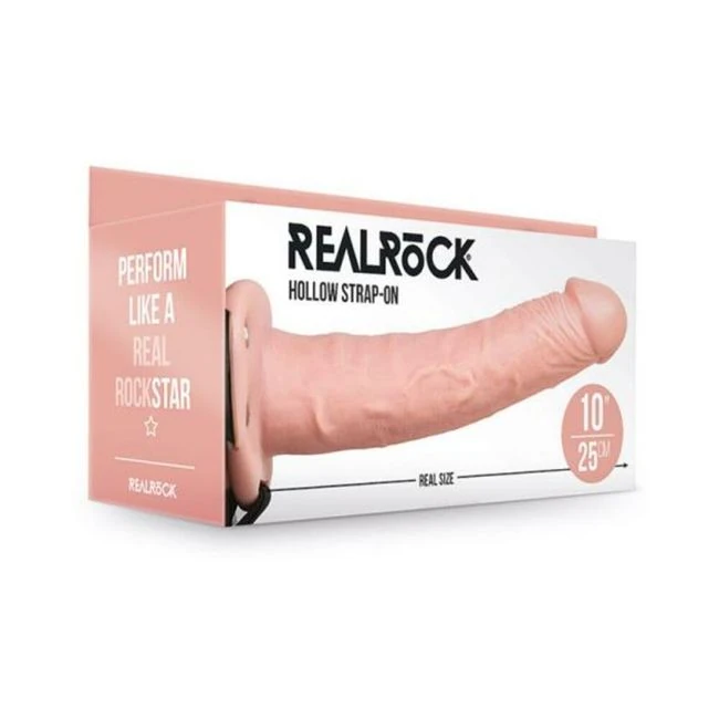 Realrock Hollow Strap-on Without Balls 10 In. - Shape & Texture