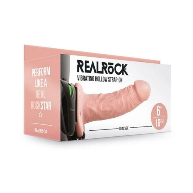 Realrock Vibrating Hollow Strap-on Without Balls 6 In. - Shape & Texture