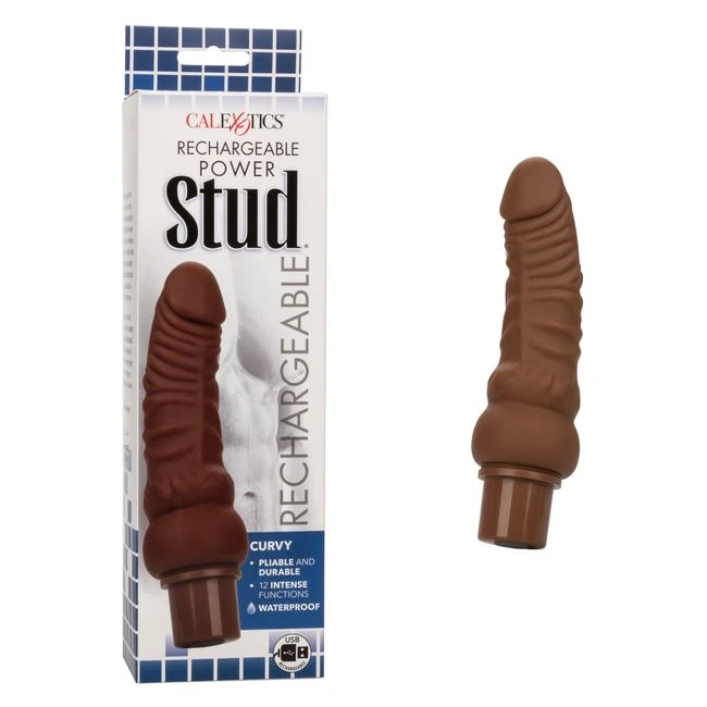 Rechargeable Power Stud Curvy Brown - Vibration Modes and Features