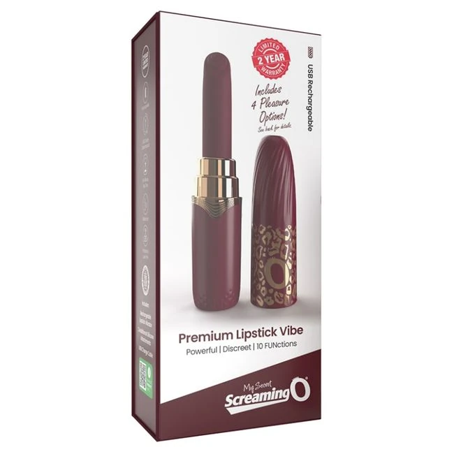 Rechargeable Vibrating Lipstick - Merlot - Experience Discreet and Versatile Pleasure