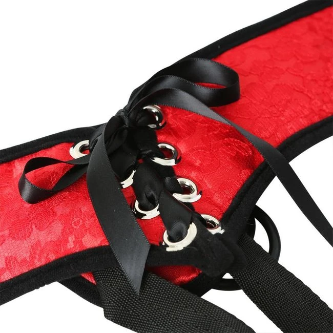 Red Lace Corsette Strap on - Shape & Texture