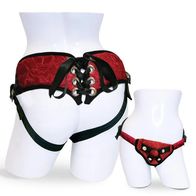 Red Lace Corsette Strap on - Material Feel & Construction