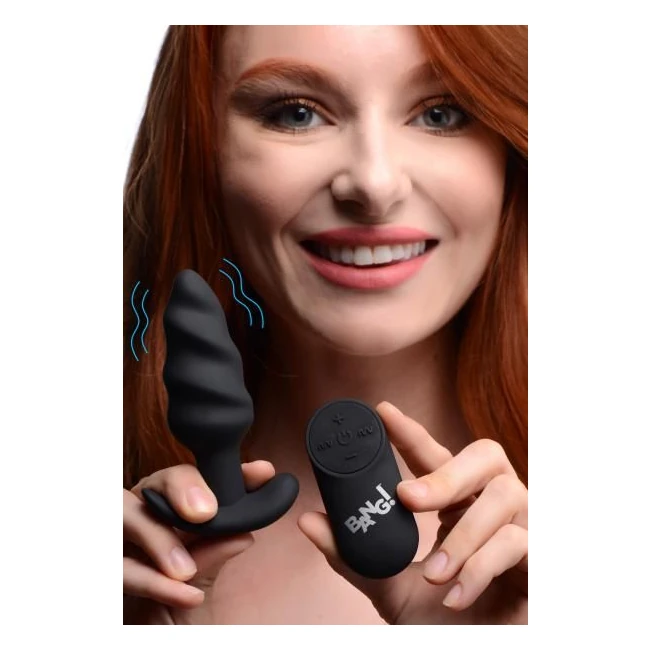 Remote Control 21x Vibrating Silicone Swirl Butt Plug - - Shape & Comfort