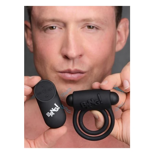 Remote Control 28x Vibrating Cock Ring and Bullet - - Experience Enhanced Erection and Stimulation
