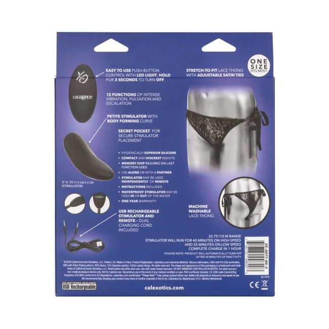 Remote Control Lace Thong Set - Vibration Modes and Sensations