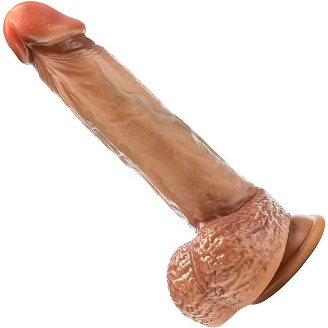 Renaissance Raphael 9.5 in Sliding Foreskin Dildo Tan - Material & Feel