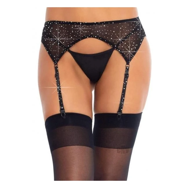 Rhinestone Garter Belt Os - Fabric & Feel