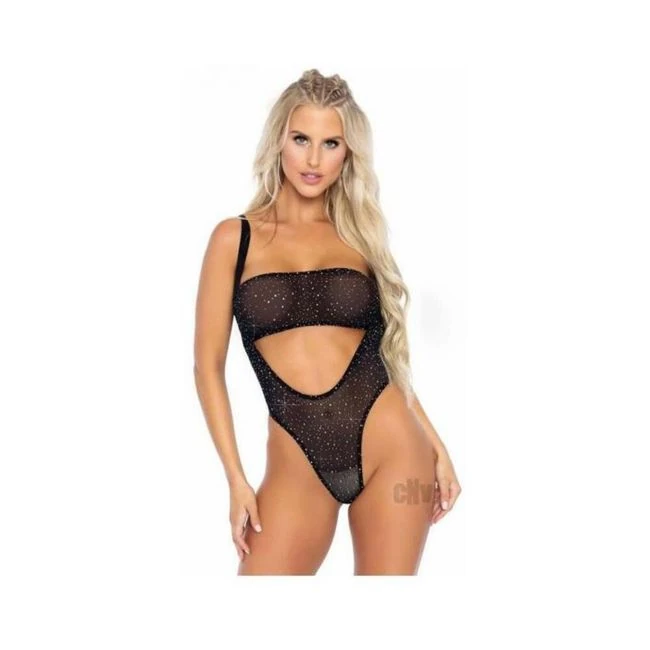 Rhinestone Mesh Bandeau/body Osblk - Fabric & Feel