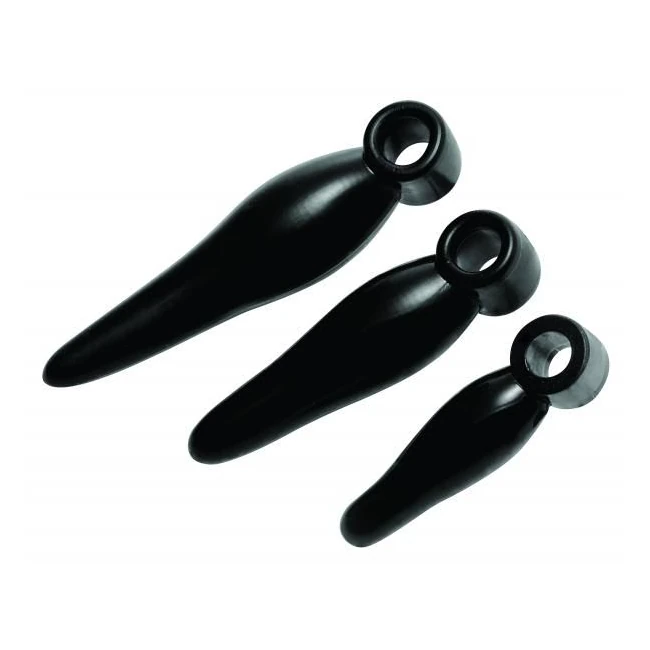 Rimmers 3 Piece Finger Bum Tickler Set Black - Shape & Comfort