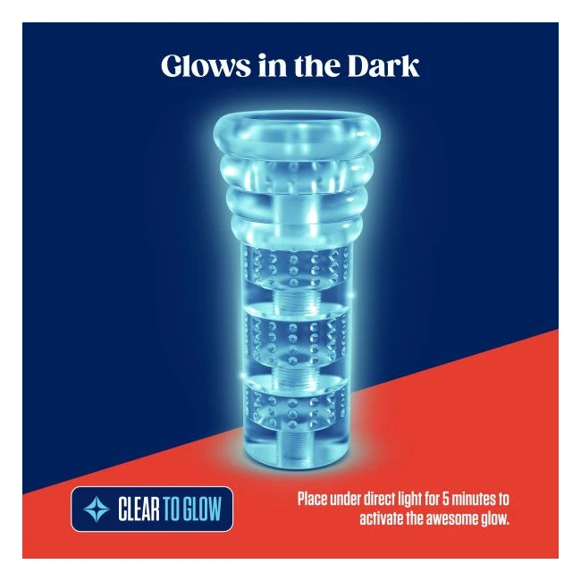 Rize Luz Glow in the Dark Self Lubricating Stroker Clear - Grip & Control