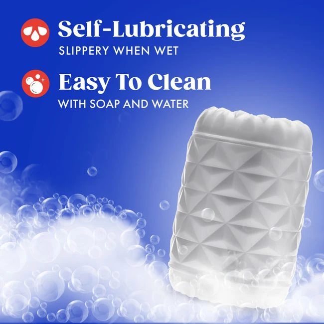 Rize Reakt Self Lubricating Stroker White - Grip, Control and Cleanup
