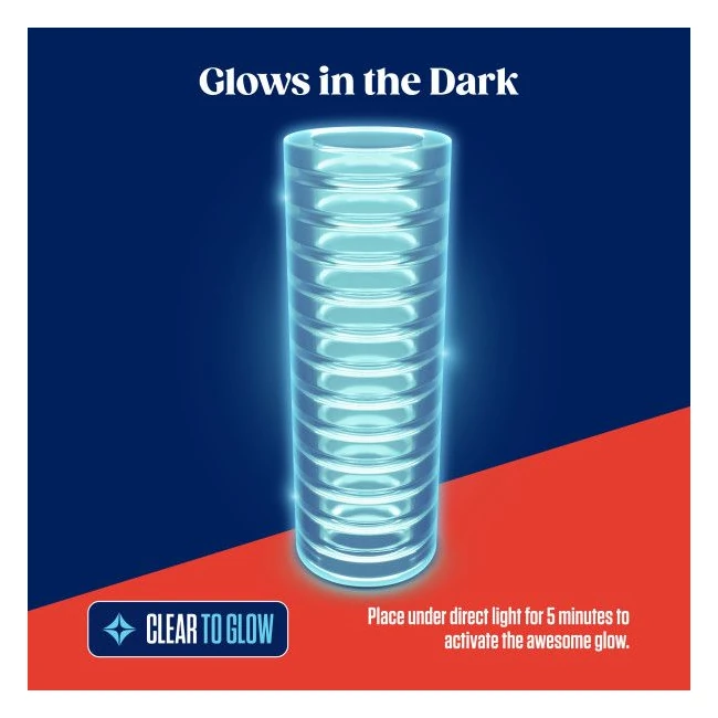 Rize Ribz Glow in the Dark Self Lubricating Stroker Clear - Material Feel and Self-Lubricating Design