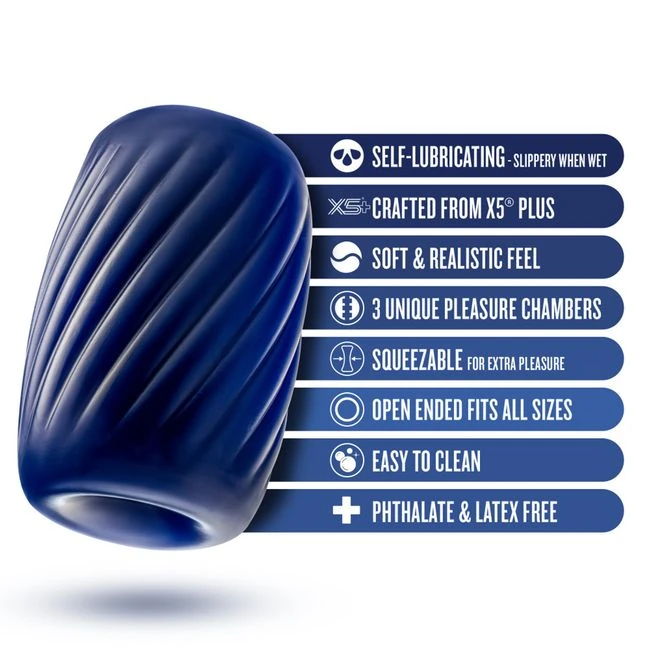 Rize Turbine Self Lubricating Stroker Blue - Self-Lubricating Stroker: Just Add Water