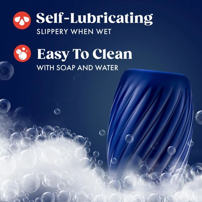Rize Turbine Self Lubricating Stroker Blue - Internal Texture: Three Pleasure Chambers