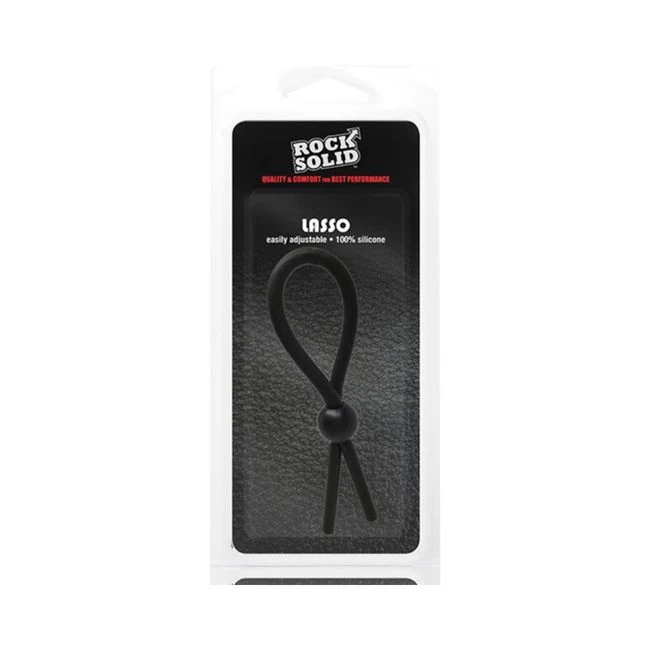 Rock Solid Lasso Single Adjustable Black Silicone Cock Tie - Key Details
