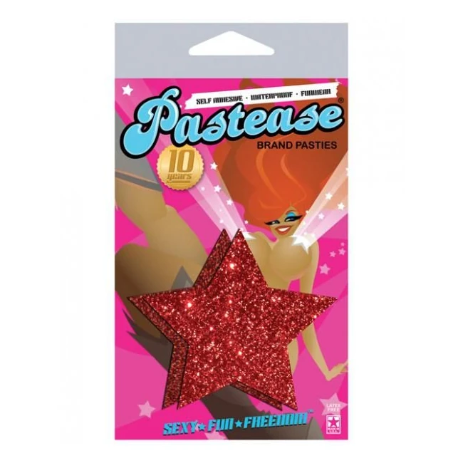 Rockstar Red Glitter Pasties O/s - Fabric & Feel