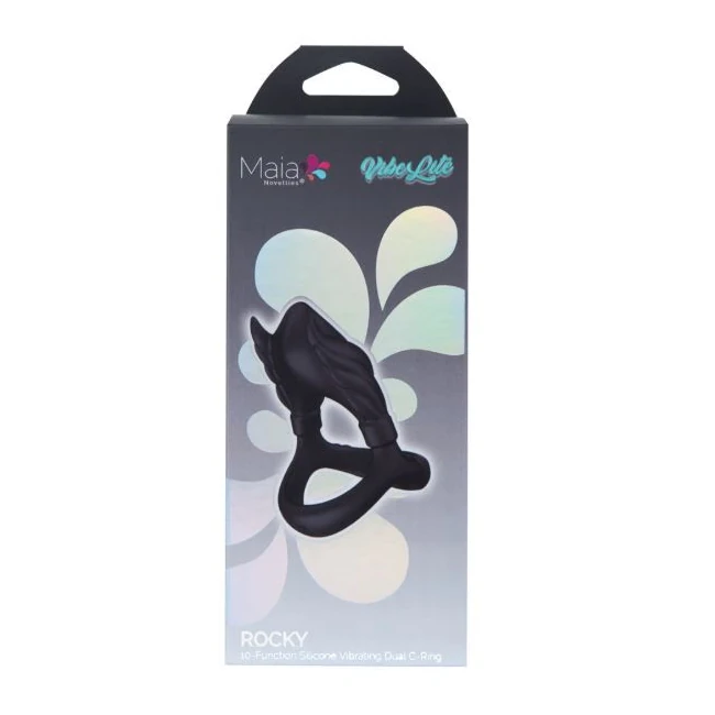 Rocky Black Penis Ring - A Double Ring That Stretches