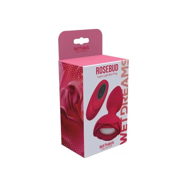 Rose Bud Tushy Light Light up Butt Plug Silicone - by HOTT Products