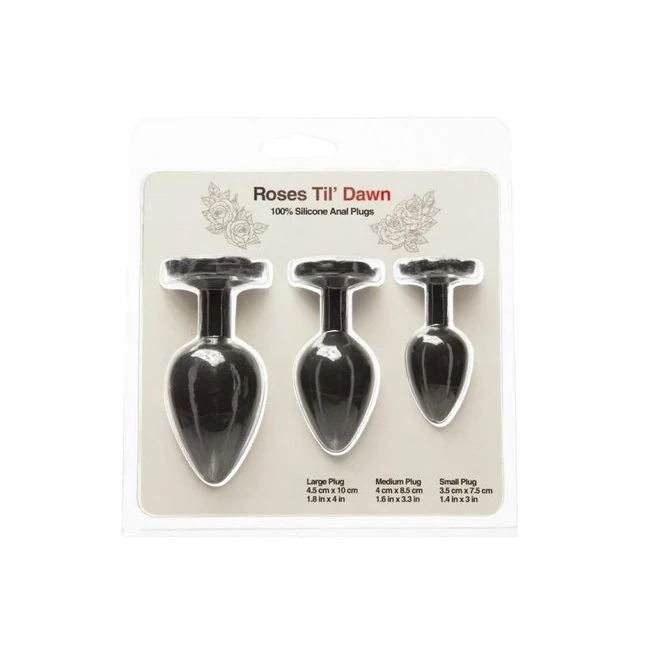 Roses Til Dawn Silicone Anal Plug - Three Sizes, Plus a Kit of All Three