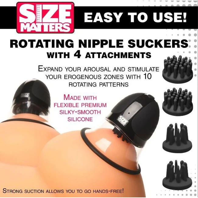 Rotating Nipple Suckers W/ 4 Atttachments - Overview