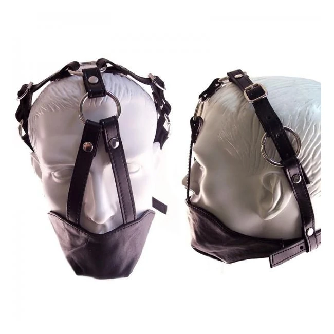 Rouge Leather Mouth Chin Gag Black - Hardware & Fasteners