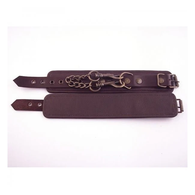 Rouge Plain Leather Wrist Cuffs - Hardware & Fasteners
