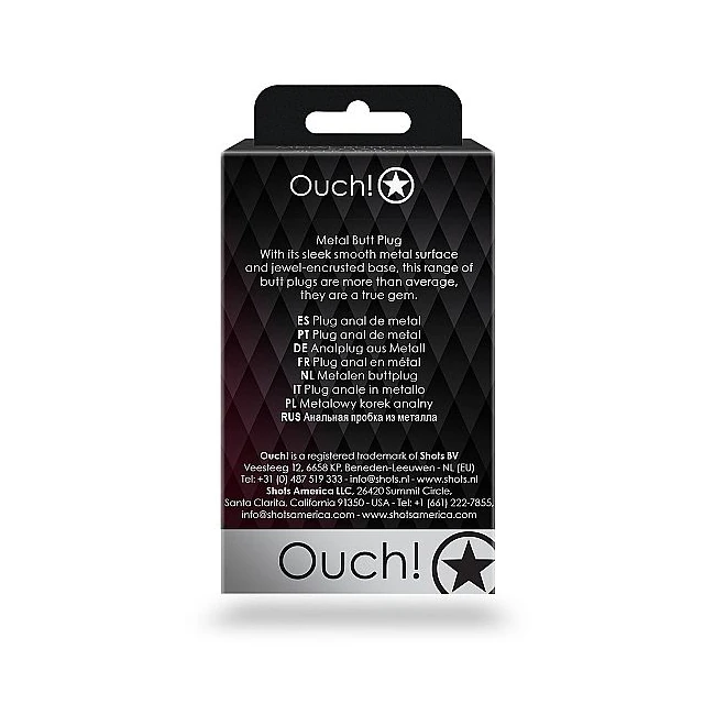 Round Gem Butt Plug Gunmetal Diamond - Waterproof and Splashproof Acrylic