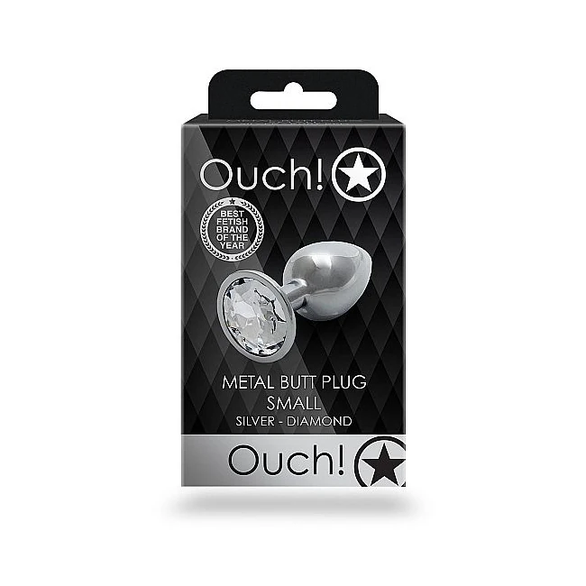 Round Gem Butt Plug Silver Diamond - Waterproof and Silent With No Motor