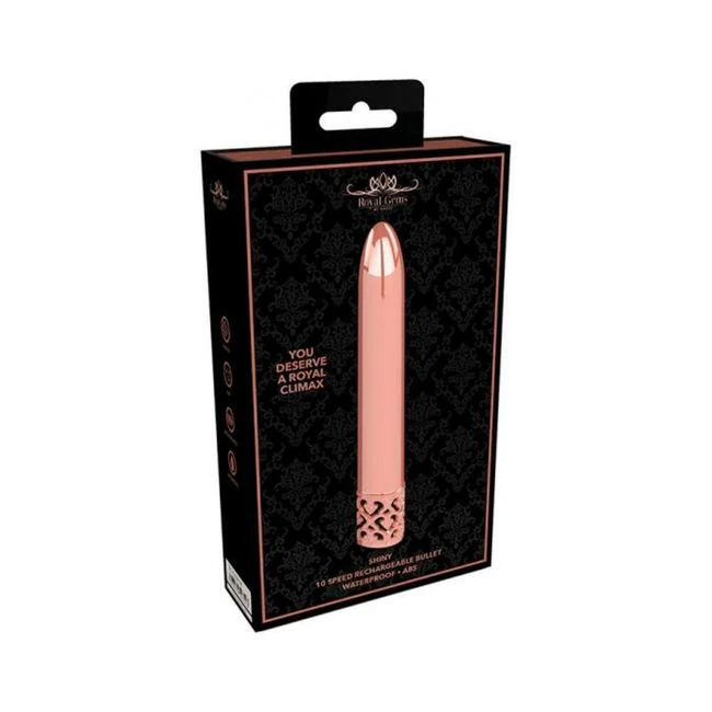 Royal Gems - Shiny - Abs Rechargeable Bullet - Rose - Experience Regal Elegance and Precision