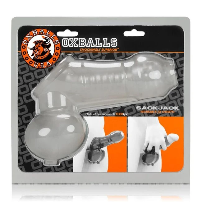Sackjack Wearable Jackoff Sheath Clear Frost - Grip and Control