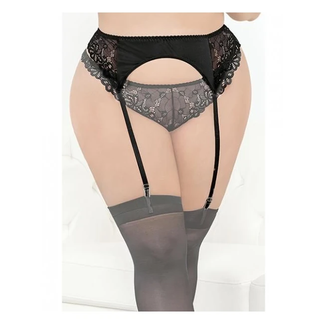 Satin & Lace Garterbelt Black 1x/2x - Fabric & Feel