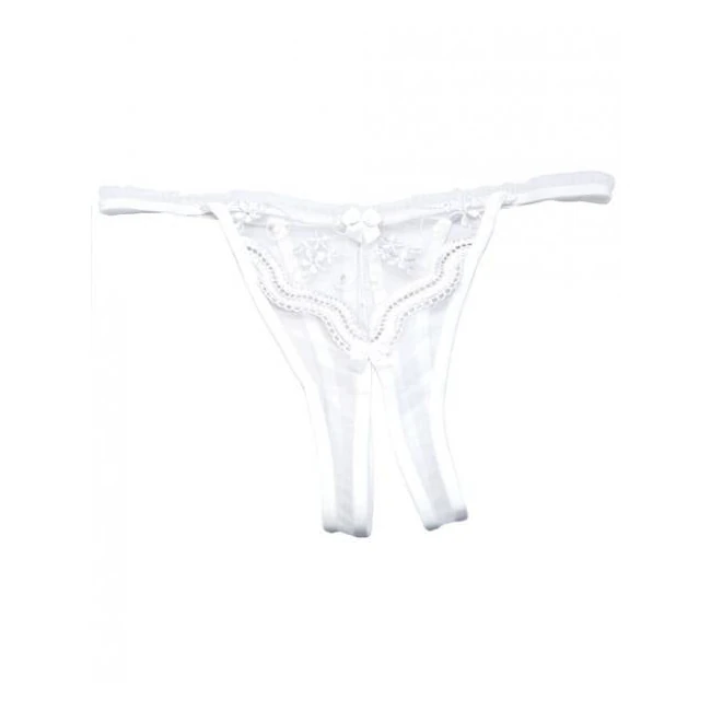 Scalloped Embroidery Crotchless Panty - Fit & Sizing